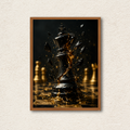 Shattered Gold King Chess Framed Wall Art