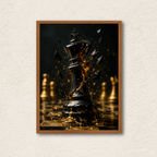 Shattered Gold King Chess Framed Wall Art