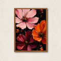Bold Impasto Floral Oil Painting Framed Wall Art