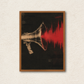 Megaphone Soundwave Abstract Framed Wall Art