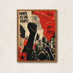"Power To The People" Vintage Propaganda Collage Framed Wall Art