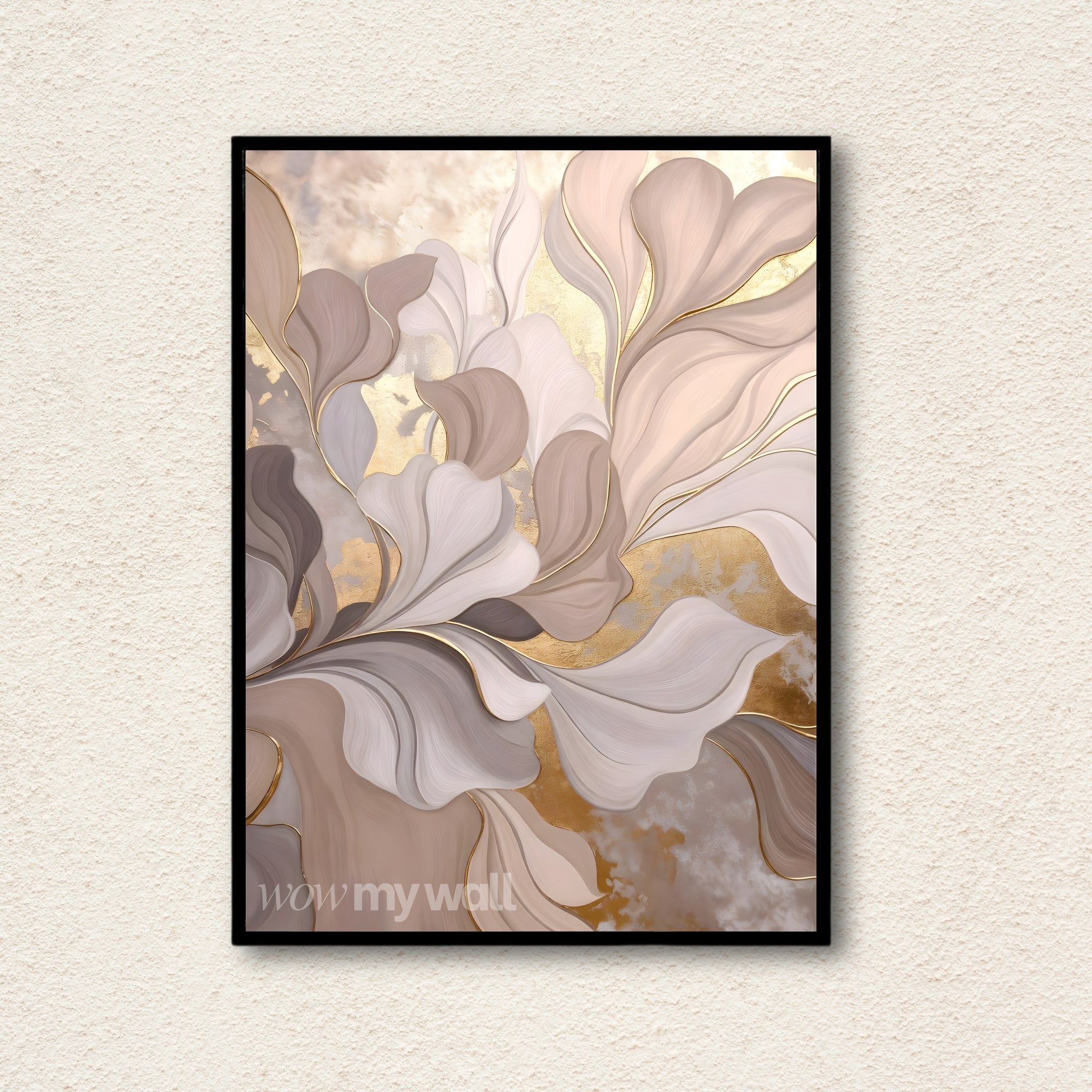 "Serenity Leaf" Modern Botanical Digital Art Frame