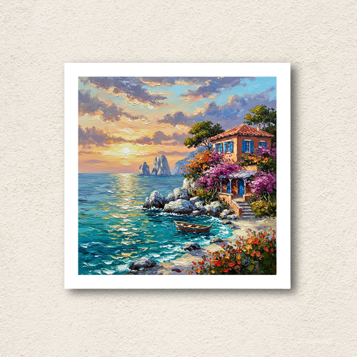 Capri Shores Mediterranean Villa Framed Wall Art - WOW My Wall
