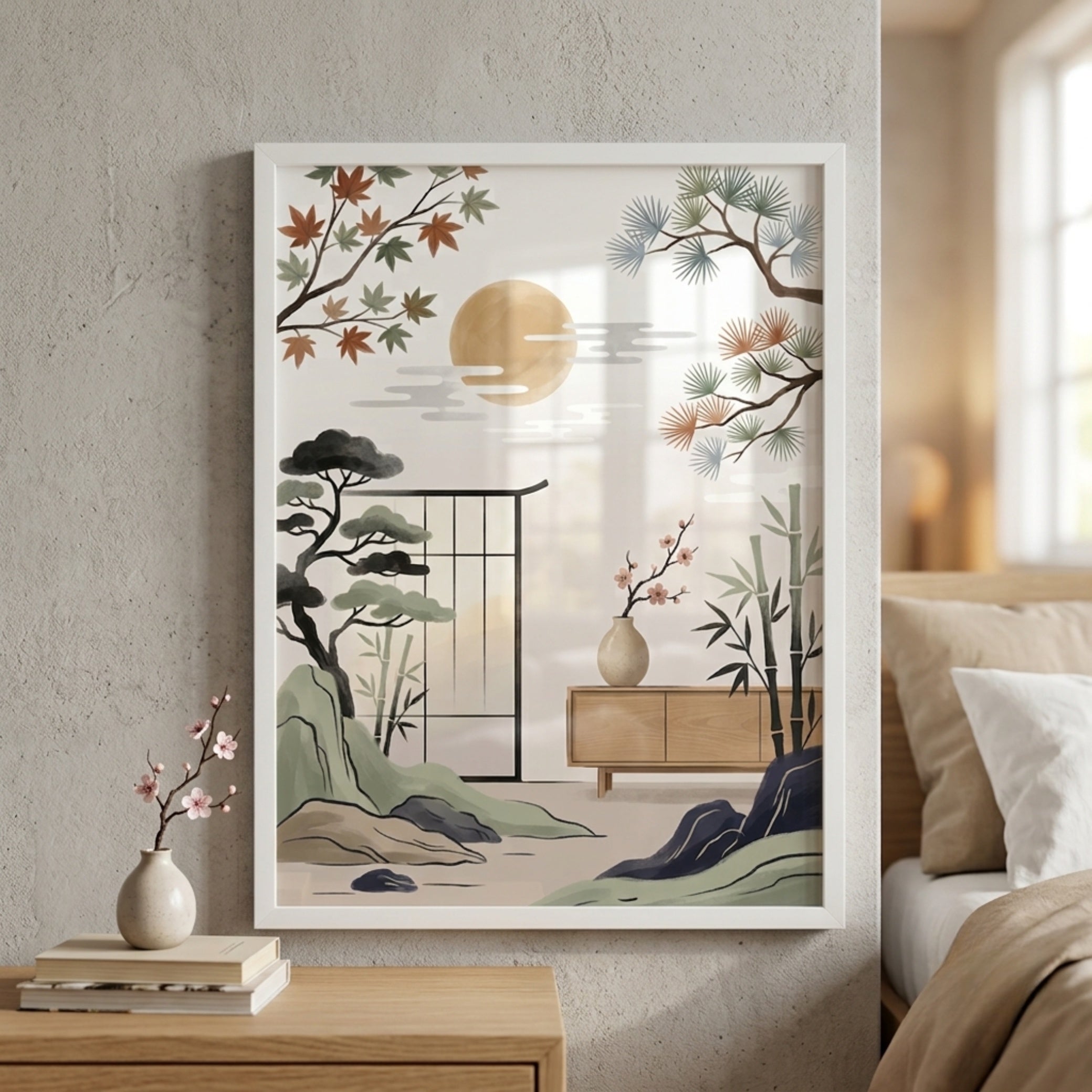 "Zen Sanctuary" Japanese Landscape Wall Art