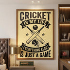 Motivational "Cricket Is My Life" Wall Frame