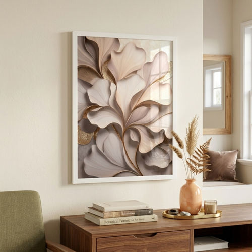 "Serenity Leaf" 3D-Effect Botanical Wall Art