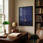 Mystic Horizon Dervish Sunset – 1-Panel Deep Blue Atmospheric Art