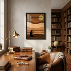 HasbunAllah Serenity in the Dunes – 1-Panel Minimalist Silhouette Art