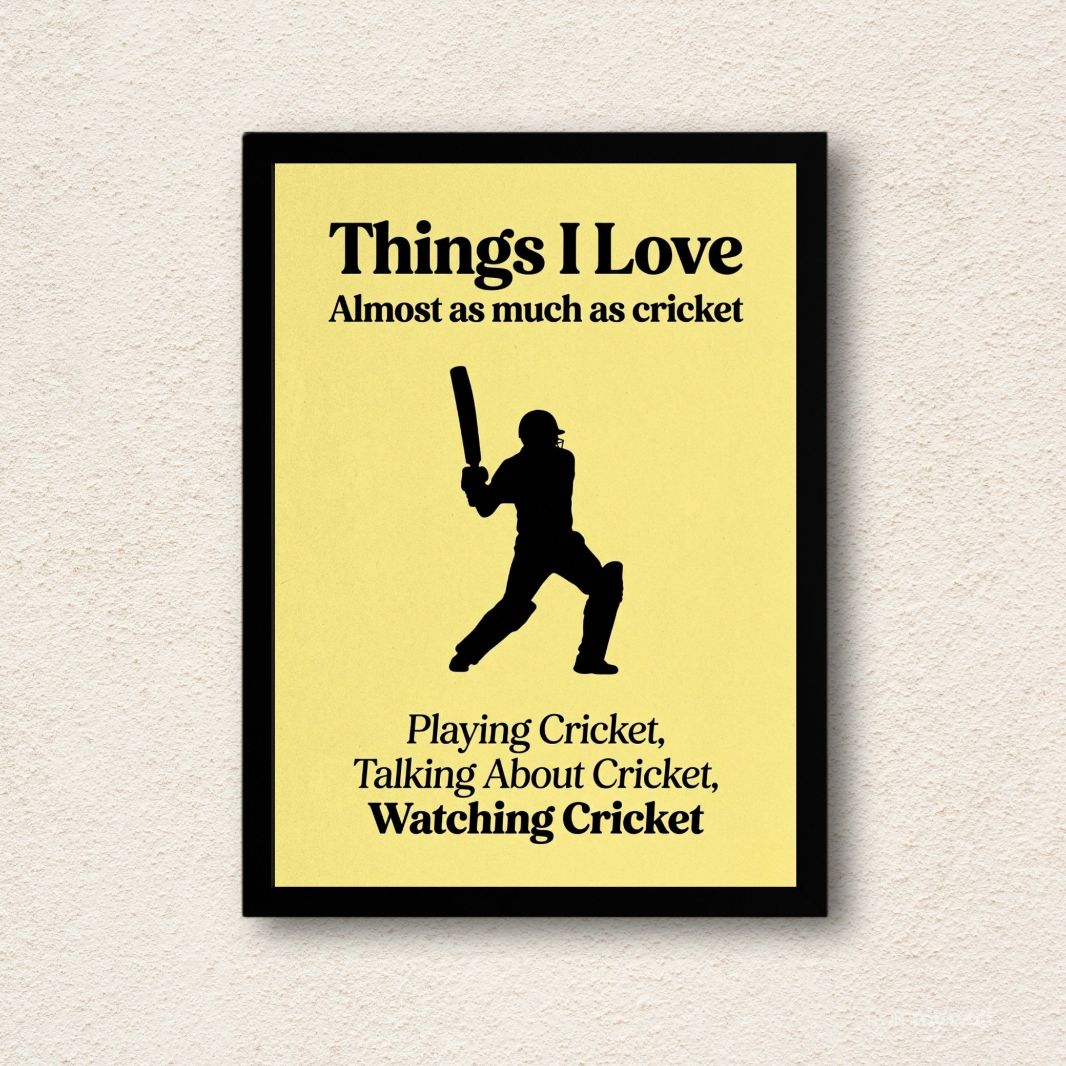 I Love Cricket Wall Frame Art