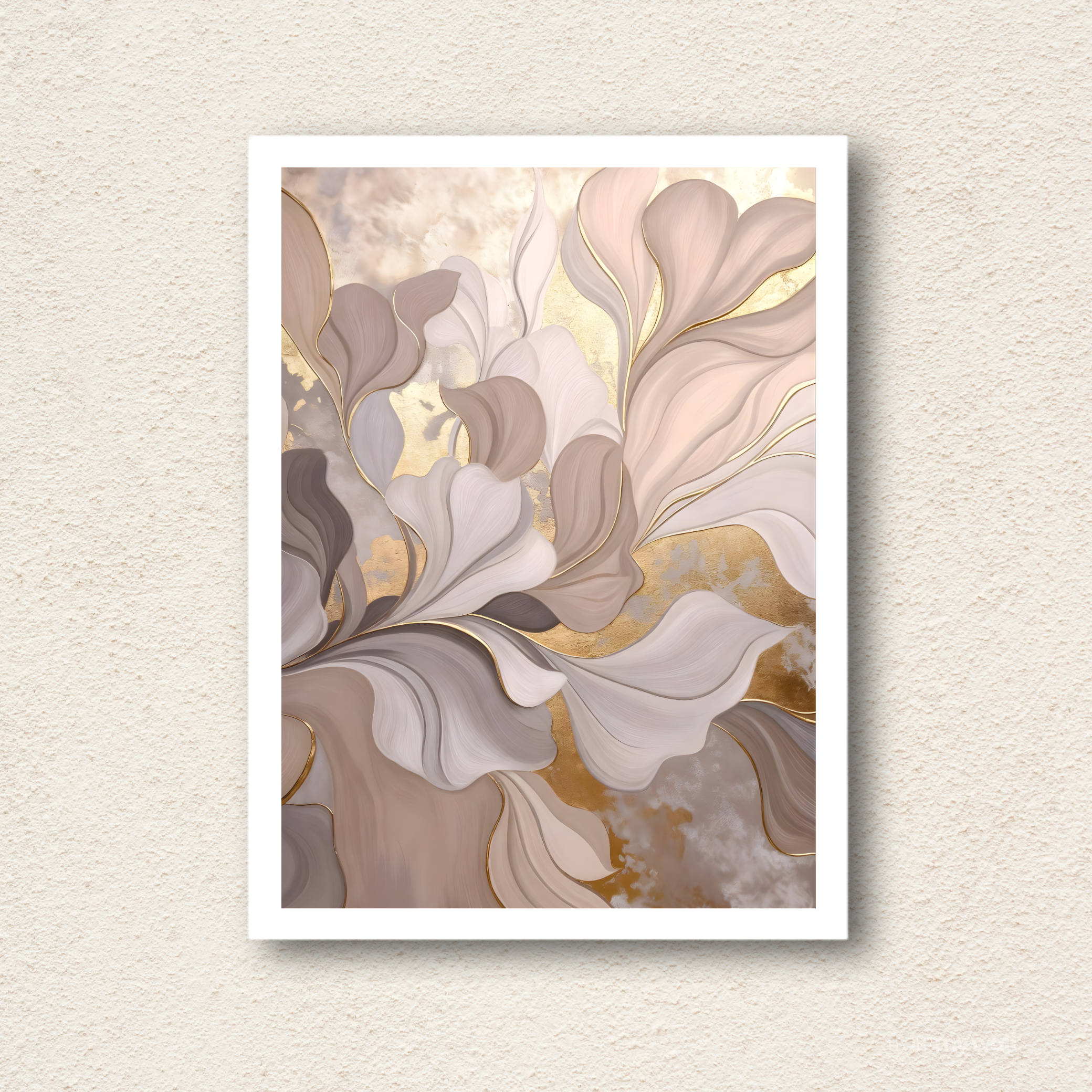 "Serenity Leaf" Modern Botanical Digital Art Frame