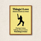 I Love Cricket Wall Frame Art