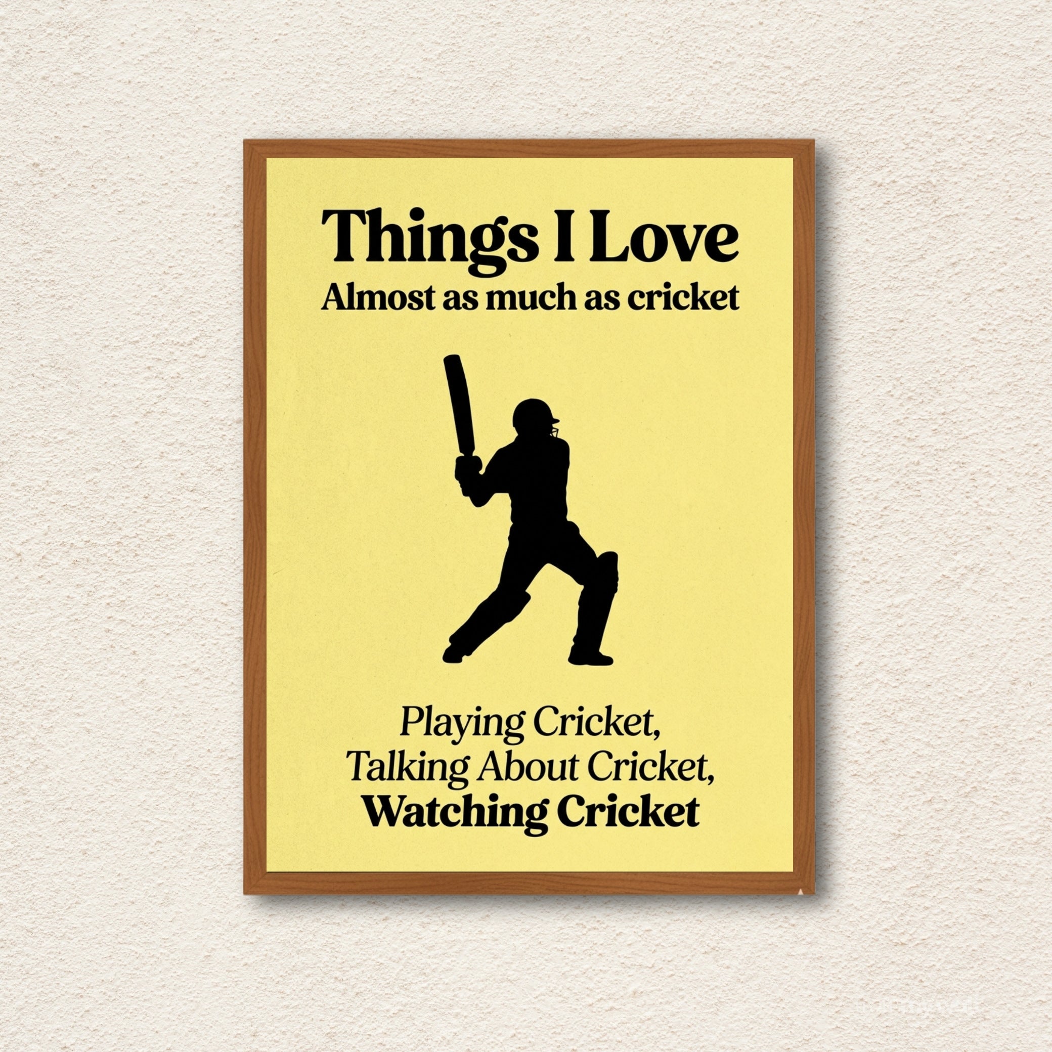 I Love Cricket Wall Frame Art