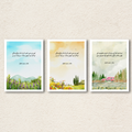 Quest of Self Allama Iqbal Poetry – 3-Panel Soothing Watercolor Set
