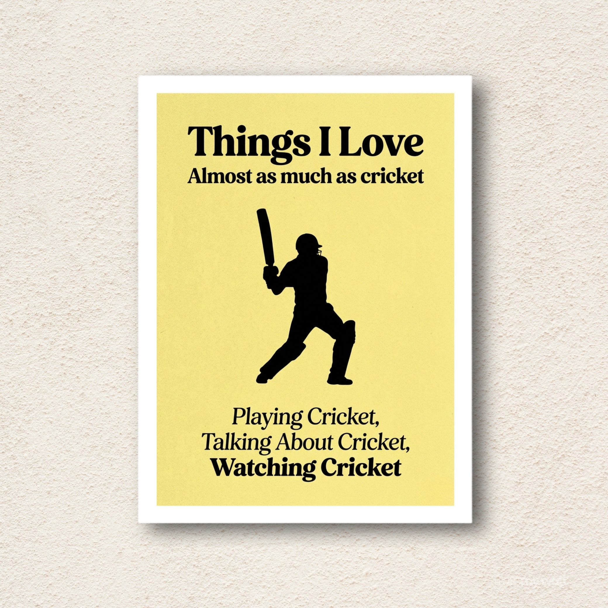 I Love Cricket Wall Frame Art