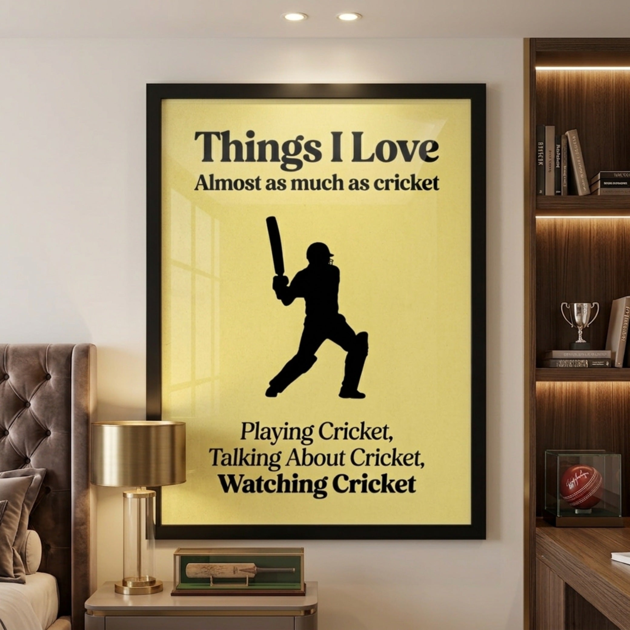 I Love Cricket Wall Frame Art