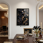 Golden Night Petals Wall Frame