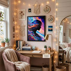 Celestial Silhouette – 1-Panel Abstract Dreamscape Art