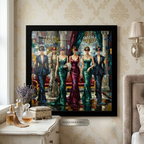 Midnight Masquerade Fashion Gala Framed Wall Art