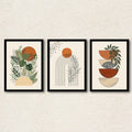 Boho "Sienna & Sage" Modern Abstract Wall Art Set of 3