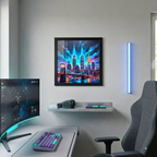 Electric Gotham Neon  NYC Skyline Framed Wall Art