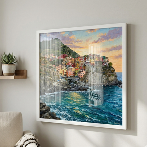 Amalfi Horizon Italian Coastal Village Framed Wall Art - WOW My Wall