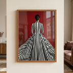 Monochrome Elegance on Crimson Wall Art