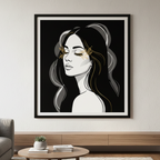 "Ethereal Muse" Woman with Gold Leaf Accents