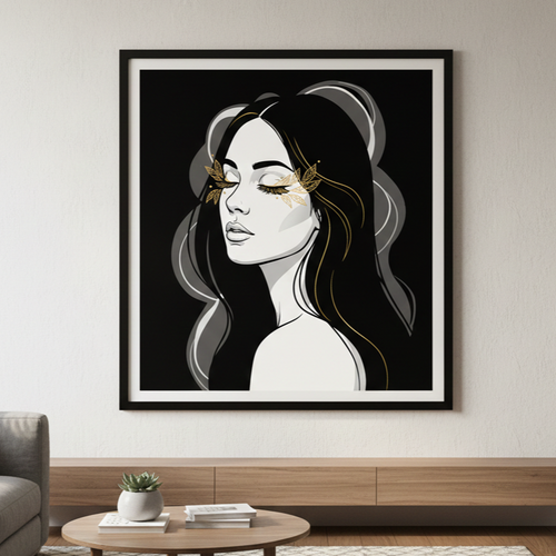 "Ethereal Muse" Woman with Gold Leaf Accents