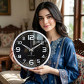 Cosmos Galaxy Print White Wall Clock
