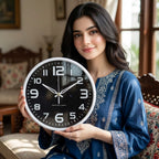 Cosmos Galaxy Print White Wall Clock