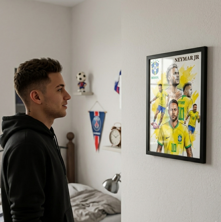Neymar Jr CBF Brazil Wall Frame