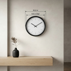 Black Wall Clock with Wood Pattern Inner Design