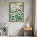 Serene Lotus Pond Watercolor Wall Art